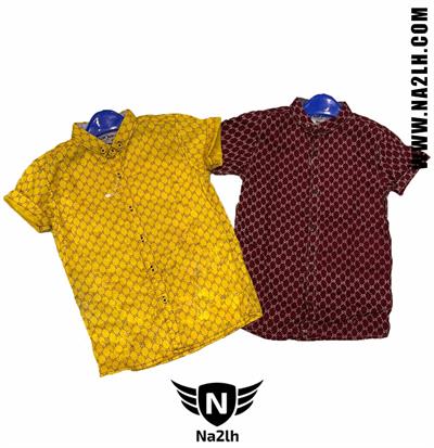 قميص اولادي محير منقوش نص كم